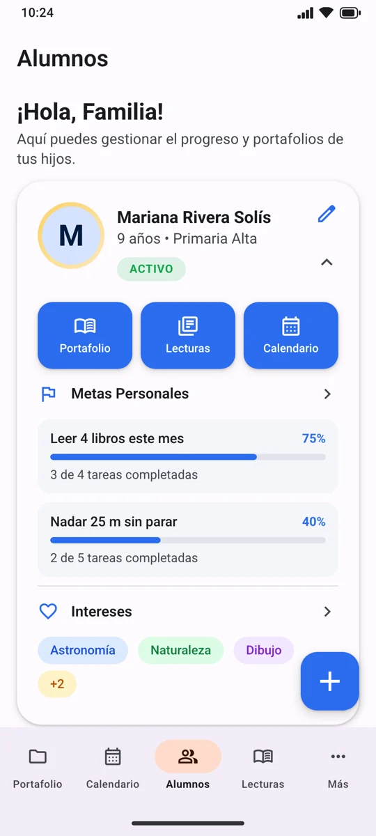 Perfil del alumno en EVIAP
