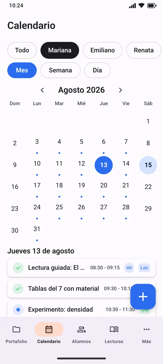 Calendario en EVIAP
