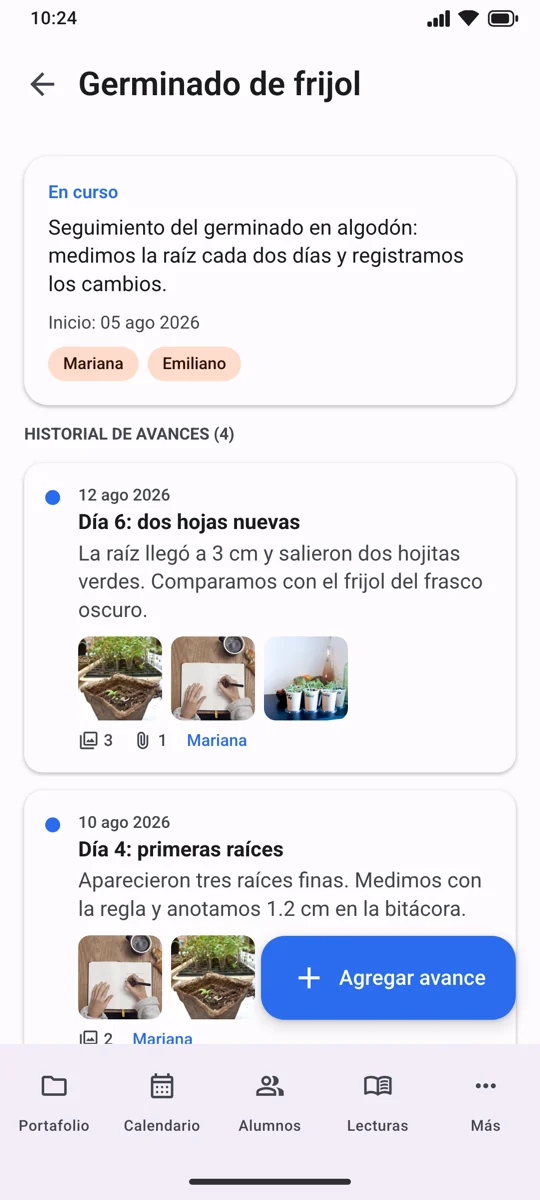 Historial de avances en EVIAP