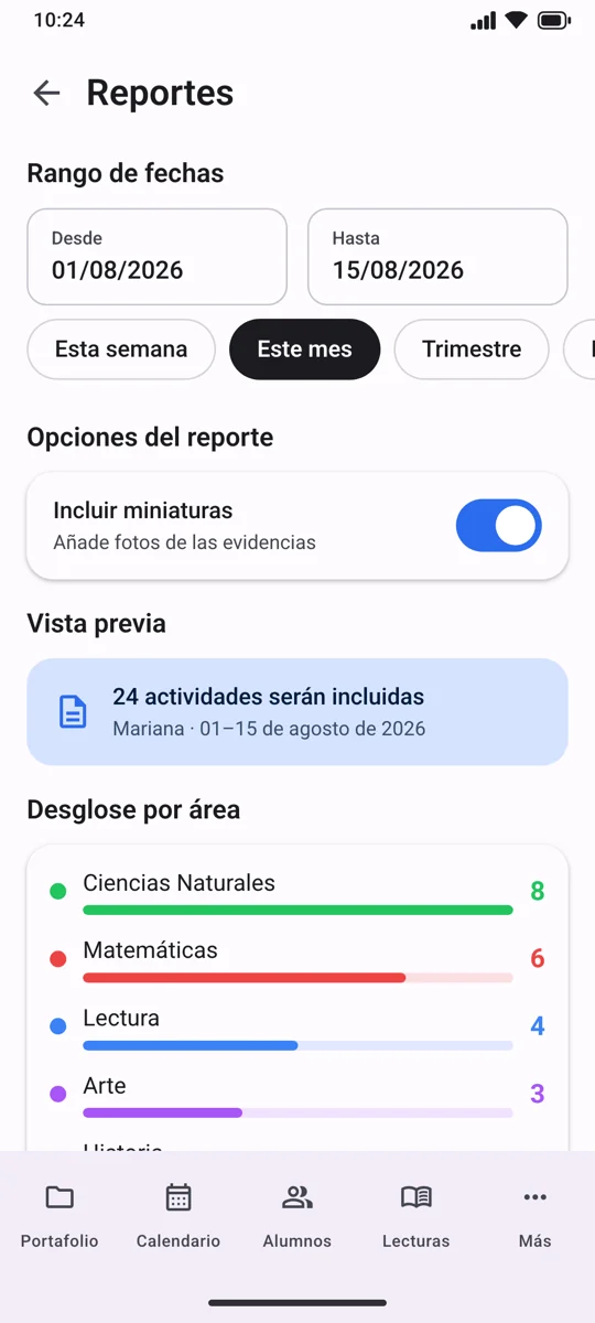 Reportes en EVIAP